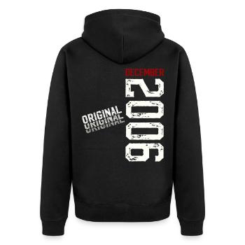 19th Birthday Original December Volume 2006 - Unisex Premium Organic Zip Hoodie - black - Back - Nico (187cm)