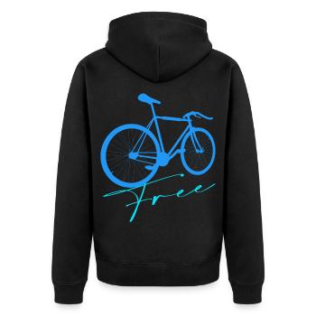 Bike - Unisex Premium Organic Zip Hoodie - black - Back - Nico (187cm)