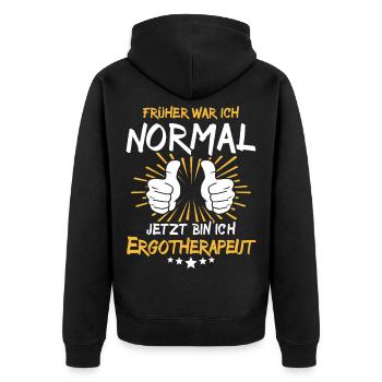 Occupational therapist Spruch - Unisex Premium Organic Zip Hoodie - black - Back - Nico (187cm)