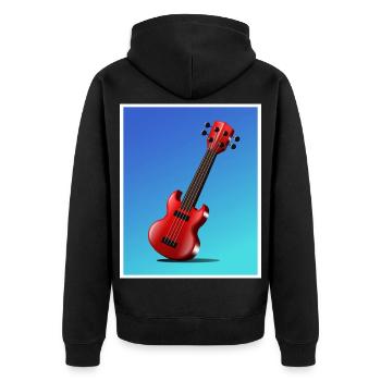 Cartoon-Gitarrenplakat - Unisex Premium Bio Zip Hoodie - Schwarz - Hinten - Nico (187cm)