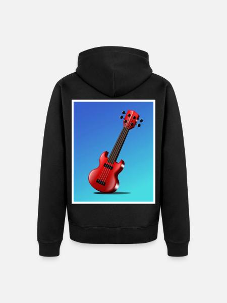 Cartoon-Gitarrenplakat - Unisex Premium Bio Zip Hoodie - Schwarz