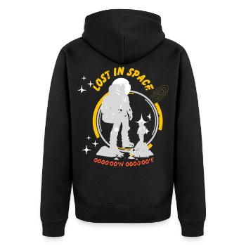 Lost in Space – Astronaut Trail - Unisex Premium Organic Zip Hoodie - black - Back - Nico (187cm)