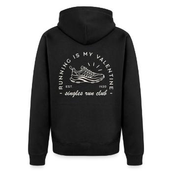 Club de course drôle de la Saint-Valentin - Veste à capuche bio Premium Unisexe - noir - Dos - Nico (187cm)