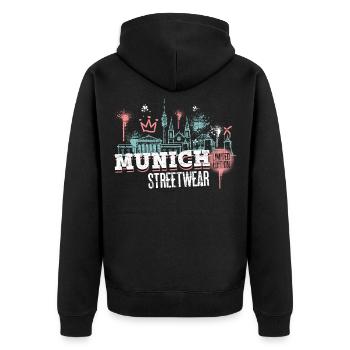 Munich Munich Skyline City Germany Graffiti - Unisex Premium Organic Zip Hoodie - black - Back - Nico (187cm)