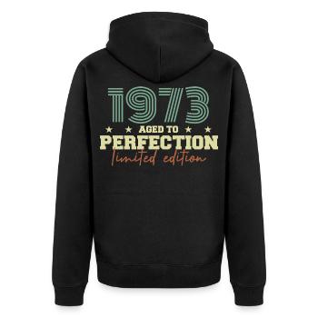 1973 - Unisex Premium Organic Zip Hoodie - black - Back - Nico (187cm)