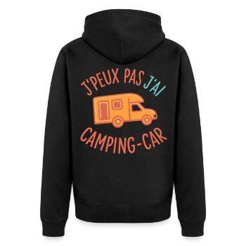 Jpeux pas jai camping-car - Veste à capuche bio Premium Unisexe - noir - Dos - Nico (187cm)