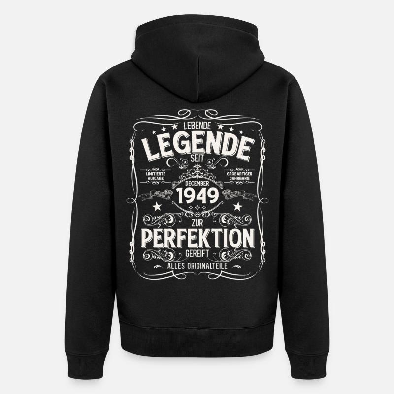 76e anniversaire Millésime décembre 1949 - Veste à capuche bio Premium Unisexe - noir