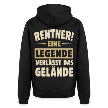 Retraité! Une légende quitte le site - Veste à capuche bio Premium Unisexe - noir - Dos - Nico (187cm)