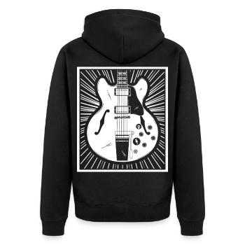 Retro-Gitarren-Silhouetten-Poster - Unisex Premium Bio Zip Hoodie - Schwarz - Hinten - Nico (187cm)