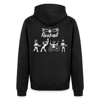 Sketch du groupe de rock & roll - Veste à capuche bio Premium Unisexe - noir - Dos - Nico (187cm)