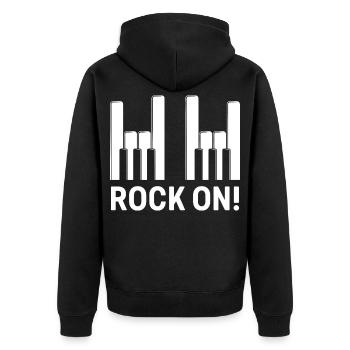 Rock sur les touches de piano - Veste à capuche bio Premium Unisexe - noir - Dos - Nico (187cm)
