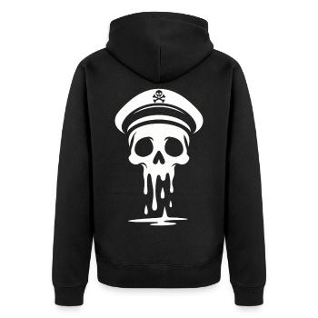 Capitaine Crâne Fondant Crâne Chapeau de Capitaine - Veste à capuche bio Premium Unisexe - noir - Dos - Nico (187cm)