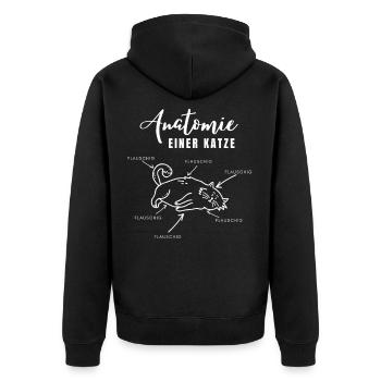 Anatomie d’un chat – tout est duveteux - Veste à capuche bio Premium Unisexe - noir - Dos - Nico (187cm)