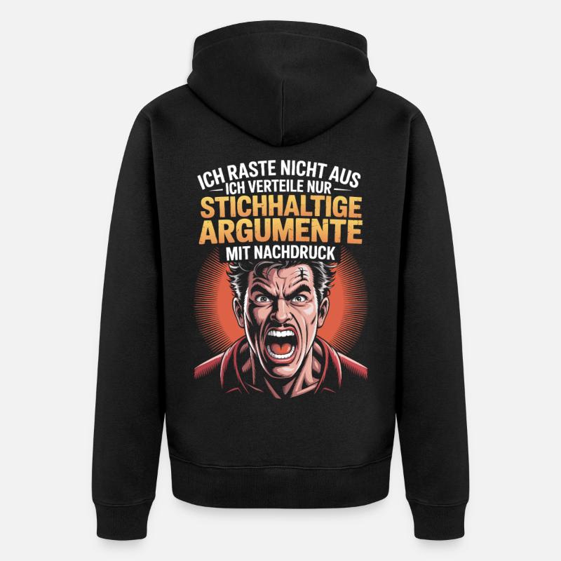 Arguments valides, comique - Veste à capuche bio Premium Unisexe - noir