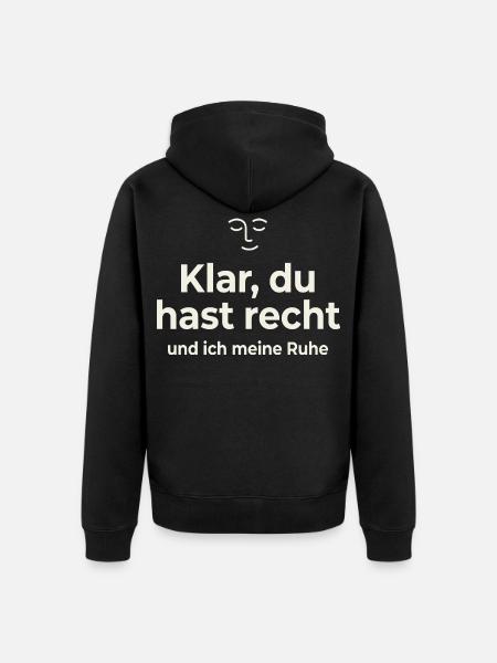 Sikkert har du ret – Rest siger Skjorte - Premium økologisk unisex-hættejakke - sort
