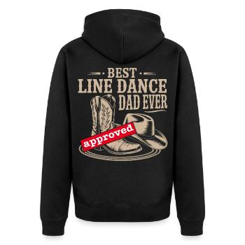Best Line Dance Dad - Unisex Premium Organic Zip Hoodie - black - Back - Nico (187cm)