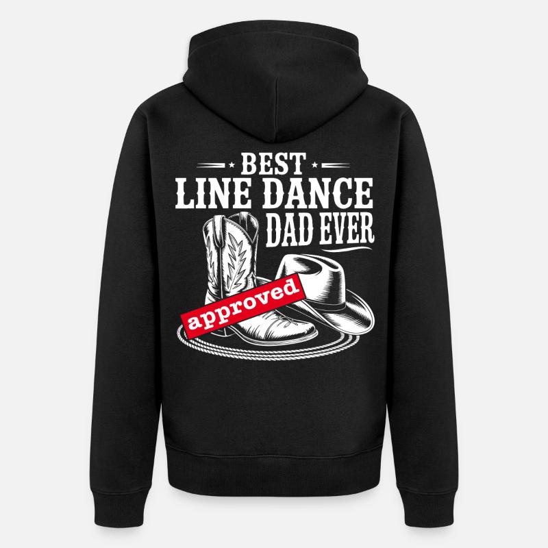 Best Line Dance Dad Ever - Unisex Premium Bio Zip Hoodie - Schwarz