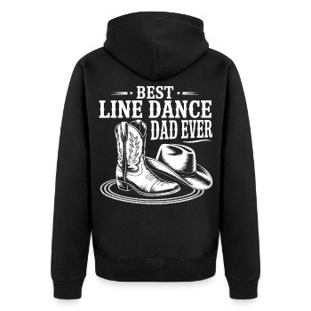 Best Line Dance Dad Ever - Unisex Premium Organic Zip Hoodie - black - Back - Nico (187cm)