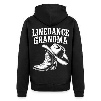Line Dance Grandma Cowboy Boot - Unisex Premium Bio Zip Hoodie - Schwarz - Hinten - Nico (187cm)