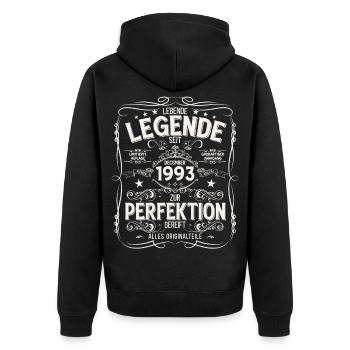 32e anniversaire Millésime décembre 1993 - Veste à capuche bio Premium Unisexe - noir - Dos - Nico (187cm)