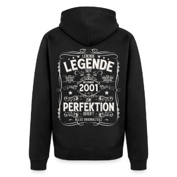 24th Birthday Vintage December Vintage 2001 - Unisex Premium Organic Zip Hoodie - black - Back - Nico (187cm)
