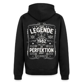 43e anniversaire Millésime décembre 1982 - Veste à capuche bio Premium Unisexe - noir - Dos - Nico (187cm)
