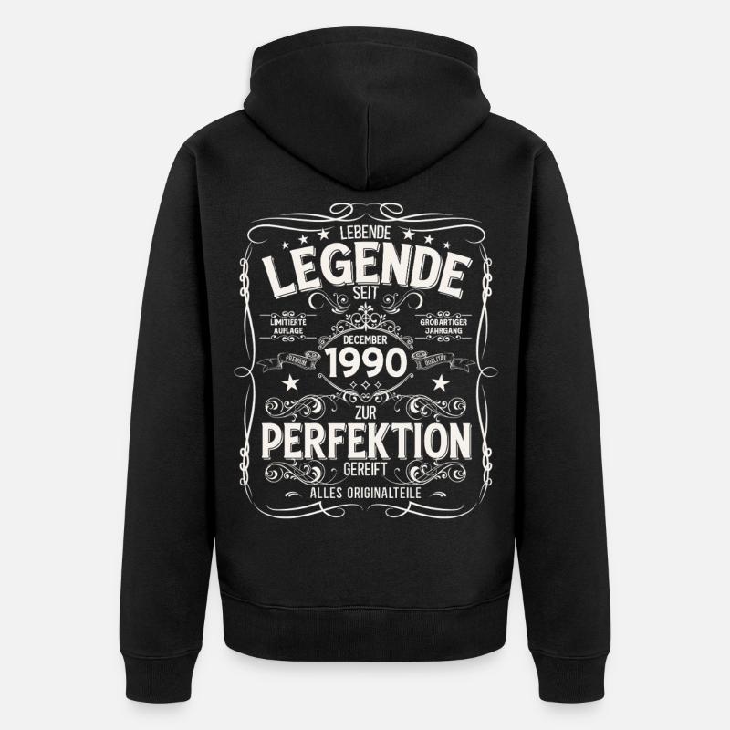 35e anniversaire Millésime Décembre 1990 - Veste à capuche bio Premium Unisexe - noir