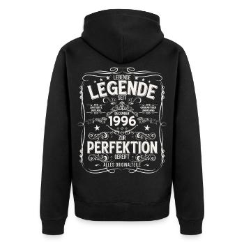 29e anniversaire Millésime décembre 1996 - Veste à capuche bio Premium Unisexe - noir - Dos - Nico (187cm)