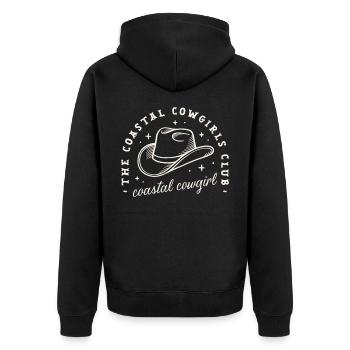 Coastal cowgirls club party dark western aesthetic - Unisex Premium Organic Zip Hoodie - black - Back - Nico (187cm)