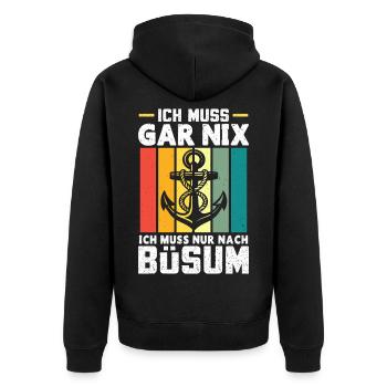 Vacances à la mer du Nord N’A PAS BESOIN D’ALLER À BÜSUM - Veste à capuche bio Premium Unisexe - noir - Dos - Nico (187cm)