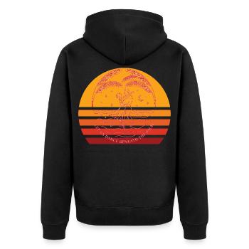 Romantisches Paar Kunst-T-Shirt - Unisex Premium Bio Zip Hoodie - Schwarz - Hinten - Nico (187cm)