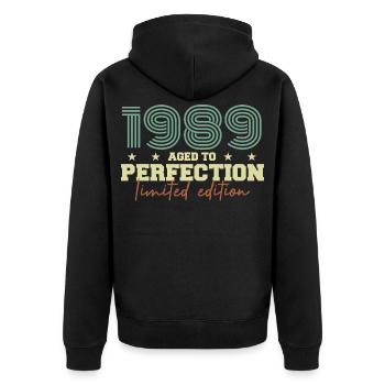 1989 - Veste à capuche bio Premium Unisexe - noir - Dos - Nico (187cm)