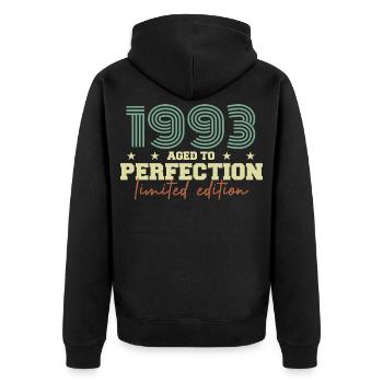 1993 - Veste à capuche bio Premium Unisexe - noir - Dos - Nico (187cm)
