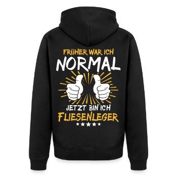 Tiler Spruch - Unisex Premium Organic Zip Hoodie - black - Back - Nico (187cm)