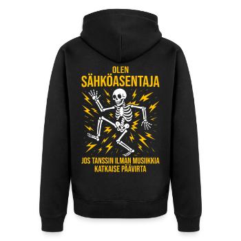 Électricien, je suis électricien - Veste à capuche bio Premium Unisexe - noir - Dos - Nico (187cm)