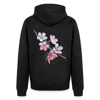 Succursale d’art bug de Cherry Blossoms - Veste à capuche bio Premium Unisexe - noir - Dos - Nico (187cm)