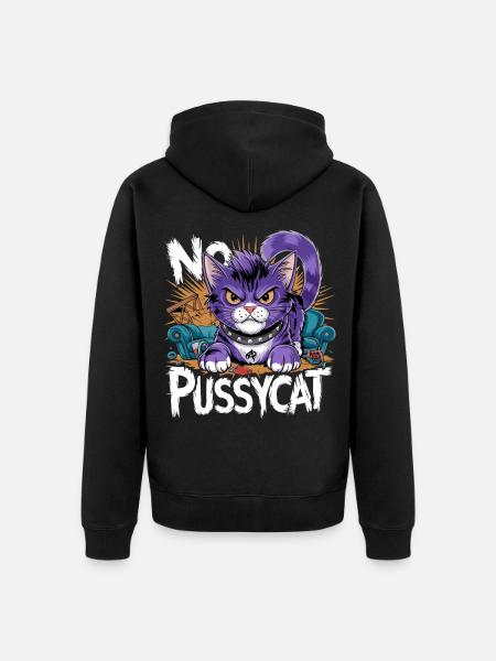 Pas de chat rebelle Chat Combattant - Veste à capuche bio Premium Unisexe - noir