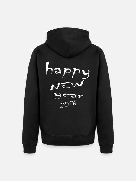 Happy New Year 2026 - Unisex Premium Organic Zip Hoodie - black