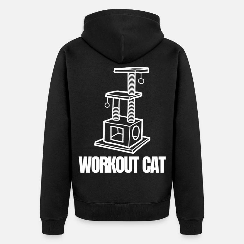 Workout Cat Emblem - Veste à capuche bio Premium Unisexe - noir