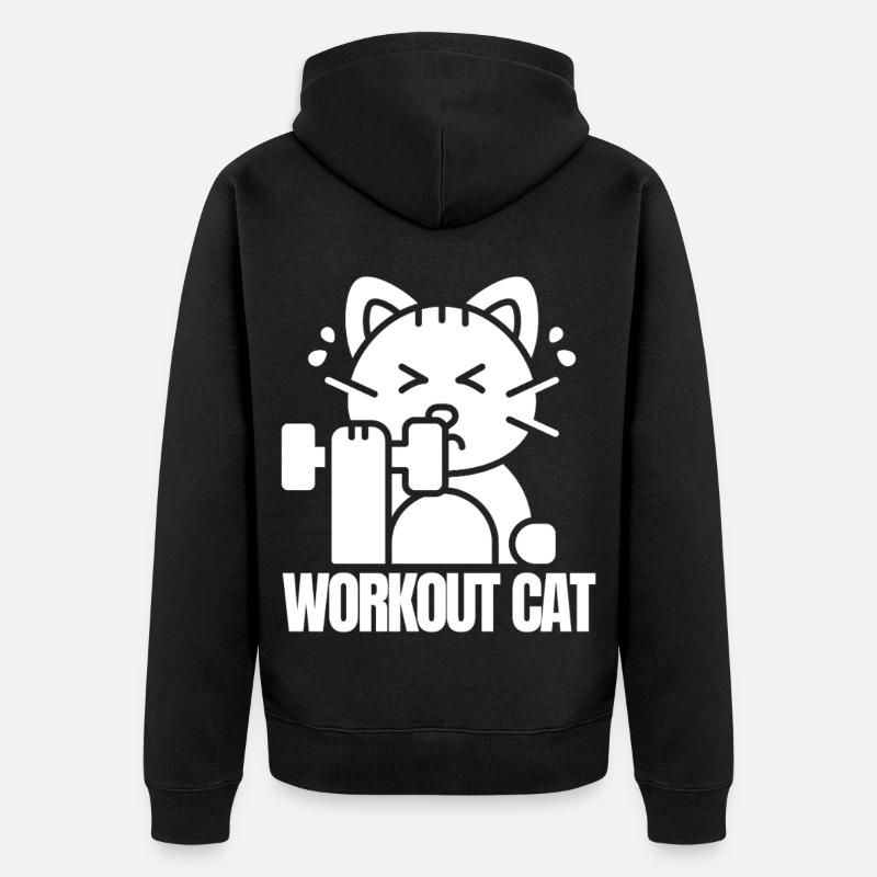 Muskelkatzentraining - Unisex Premium Bio Zip Hoodie - Schwarz