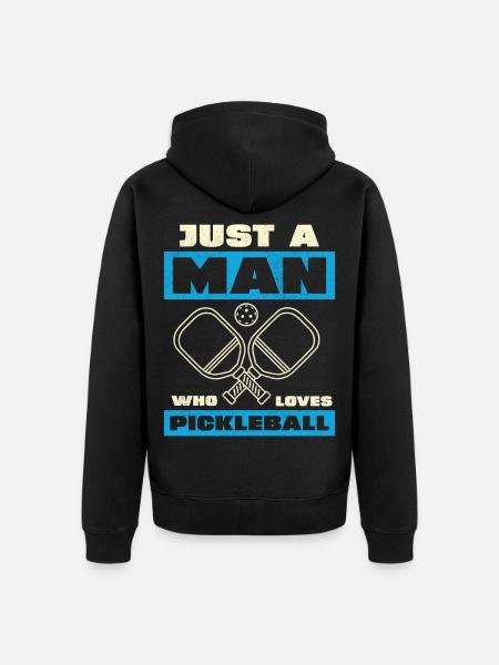 Only one man loves pickleball - Unisex Premium Organic Zip Hoodie - black