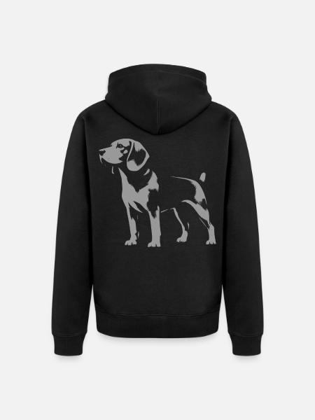 Beagle Lustiges Design für Hundefreunde - Unisex Premium Bio Zip Hoodie - Schwarz