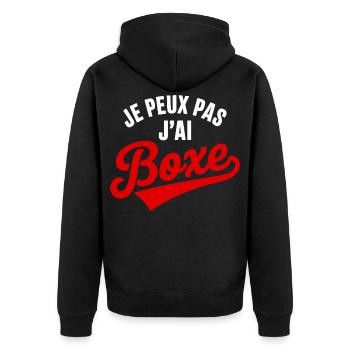 Je Peux Pas J’ai Boxe Humour Sport Combat - Veste à capuche bio Premium Unisexe - noir - Dos - Nico (187cm)