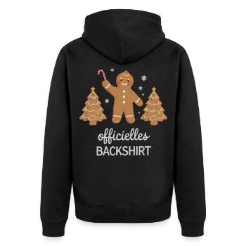 Cookies Baking Christmas Time Cookies Gingerbread - Unisex Premium Organic Zip Hoodie - black - Back - Nico (187cm)