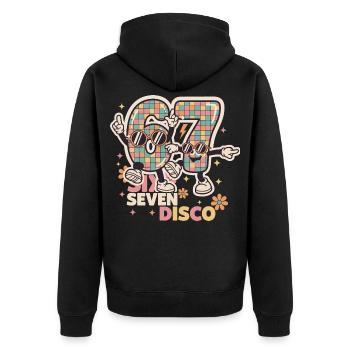 67 Six Seven Drôle Italie Disco Ball Rétro - Veste à capuche bio Premium Unisexe - noir - Dos - Nico (187cm)