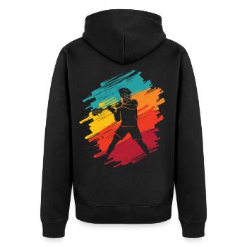 Lacrosse Joueur de Lacrosse Retro Kids Masculin - Veste à capuche bio Premium Unisexe - noir - Dos - Nico (187cm)
