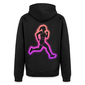 Course à pied Jogging Femmes Enfants Filles Coureuses - Veste à capuche bio Premium Unisexe - noir - Dos - Nico (187cm)