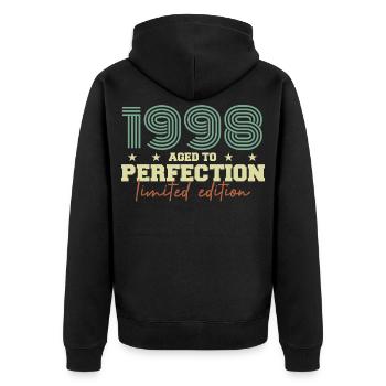1998 - Unisex Premium Organic Zip Hoodie - black - Back - Nico (187cm)
