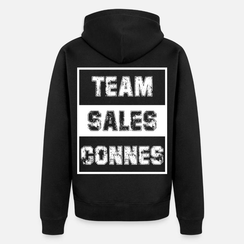 Teamverkaufs-Connes – Brigitte-Kontroverse - Unisex Premium Bio Zip Hoodie - Schwarz