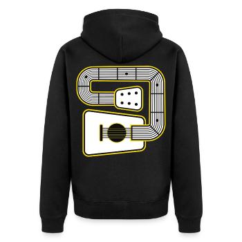 Guitare à forme abstraite - Veste à capuche bio Premium Unisexe - noir - Dos - Nico (187cm)